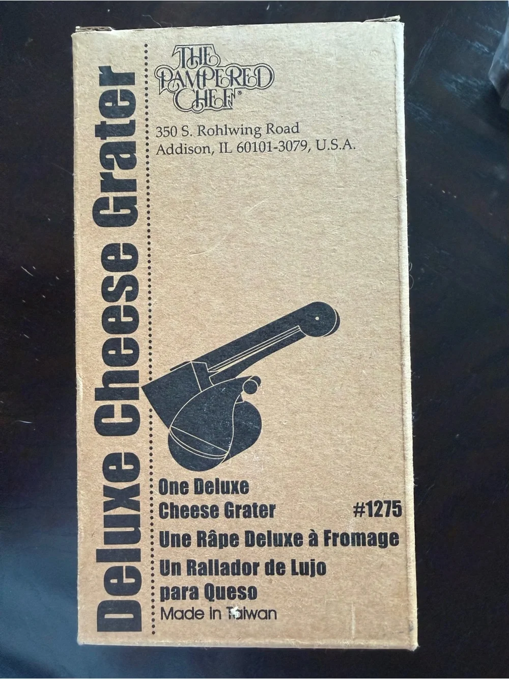 The Pampered Chef Deluxe Cheese Grater - Brown Kraft Box